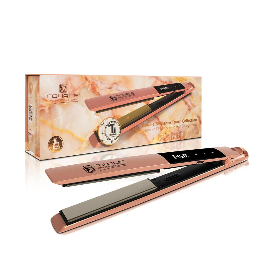 Plancha Royale Brilliance Touch de titanio color oro rosa