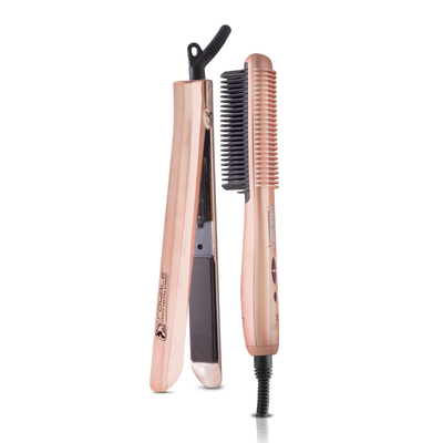Set Dueto - Plancha Plana Platinum + Cepillo Caliente Platinum ✓