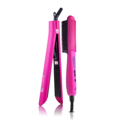 Set Dueto - Plancha Plana Platinum + Cepillo Caliente Platinum ✓