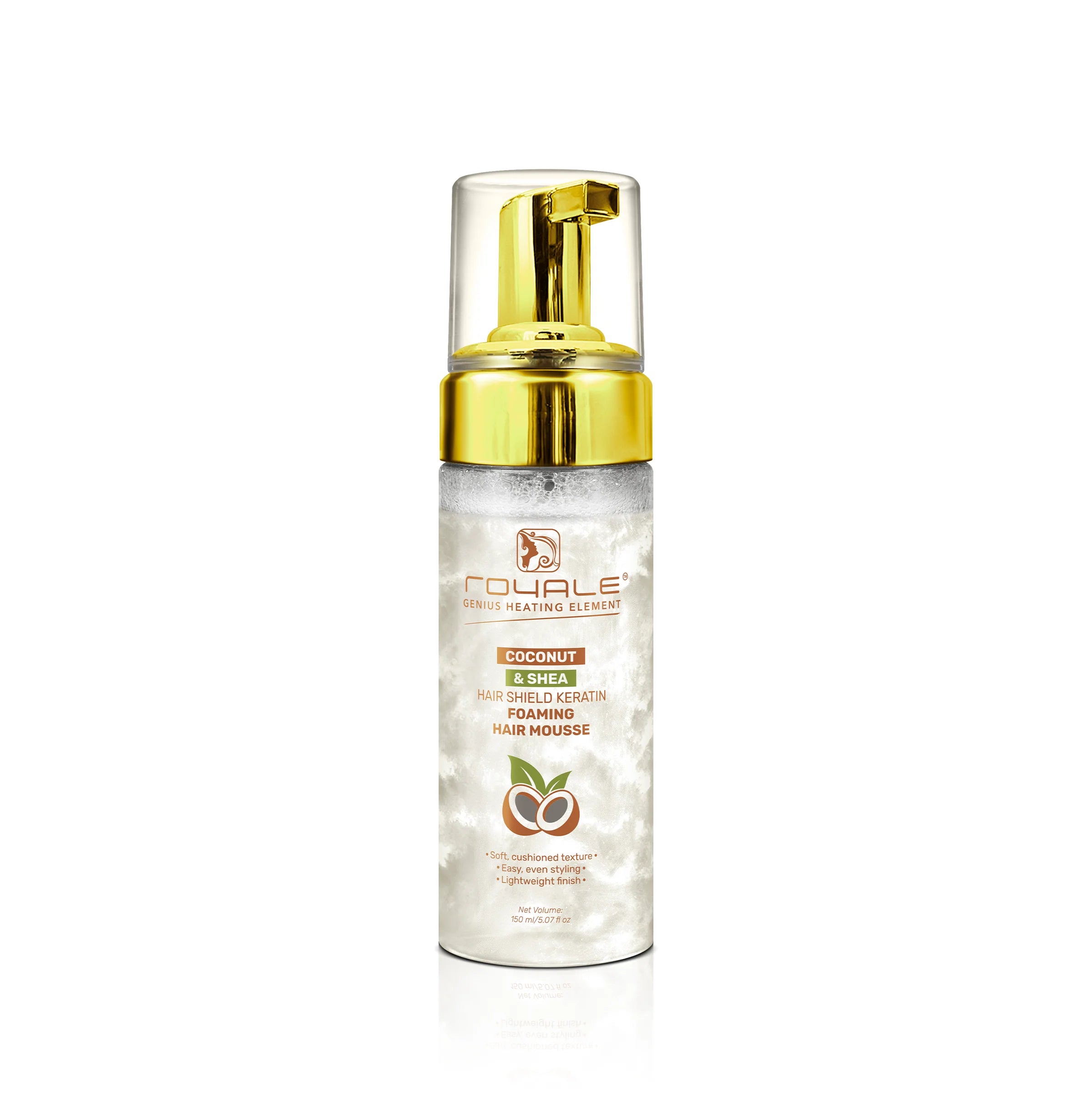 Espuma capilar espumosa de queratina Royale Coconut & Shea Hair Shield