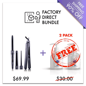 Set Dueto - Plancha Plana Clásica + Plancha Rizadora 3 en 1 - Black | Hand Sanitizer 2 Pack ✓ Bundle ✓