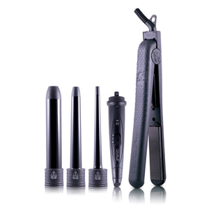 Flat Iron/Curling Wand Duet Set - Black - RoyaleUSA