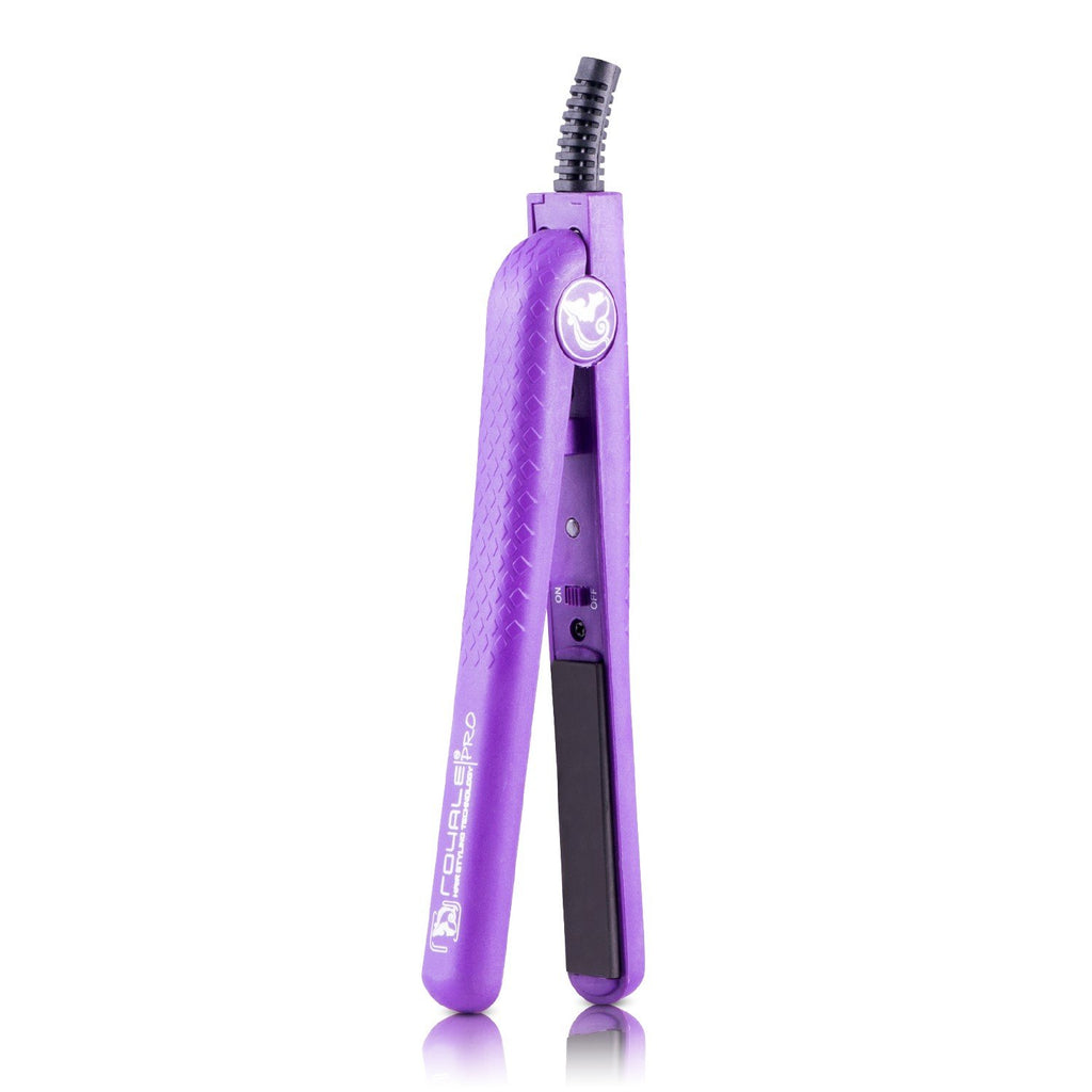 Mini 0.5" 100% Ceramic Plates Hair Straightener - Purple - RoyaleUSA