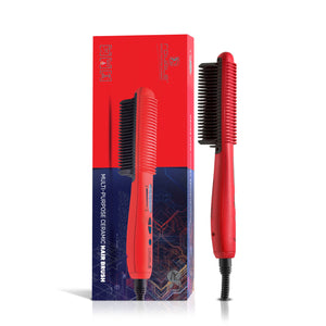 Multi-Purpose Ceramic Hair Brush - Red